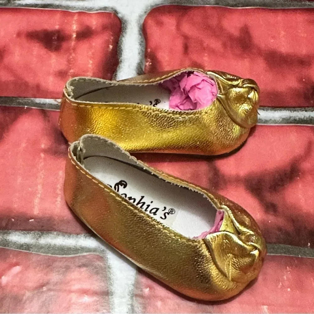 American Girl doll Sophias Collection gold shoes